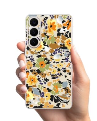 Etui do Samsung Galaxy S26 Plus przeźroczyste, silikonowe Flexi, malowane kwiatki