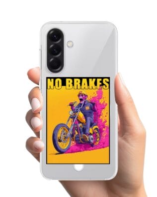 Etui do Samsung Galaxy A57 z MagSafe przeźroczyste, silikonowe Flexi, Bikers, Motocyklem przez świat
