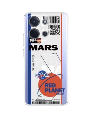 Etui do Xiaomi POCO C85 przeźroczyste, silikonowe Flexi, bilet na Mars