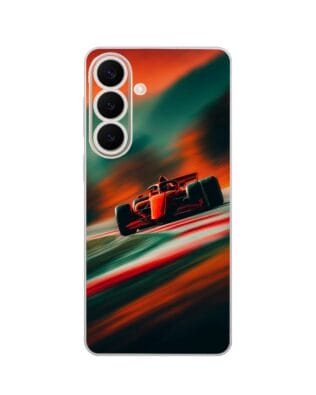 Etui do Samsung Galaxy S26 Plus przeźroczyste, silikonowe Flexi, Szybkie Auta, Wyścig F1