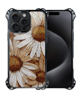 Etui do iPhone 15 Pro IBIZU DropGuard Ultra z MagSafe, Modern Classics, Mozaika rumianków