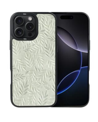 Etui do iPhone 16 Pro Max IBIZU DropGuard Matt z MagSafe, Relief Garden, Ślad oliwki