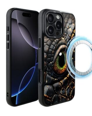 Etui do iPhone 16 Pro IBIZU DropGuard Matt z MagSafe, Smoki, Amber Dragon