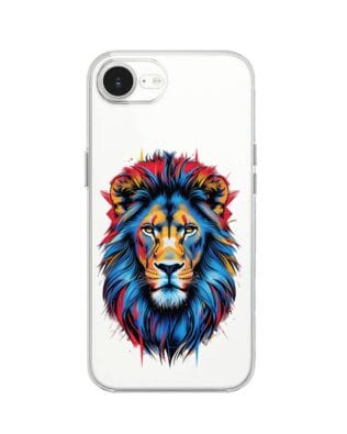 Etui do iPhone 17e przeźroczyste, silikonowe Flexi, Dzika Mandala, Lew