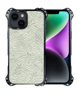 Etui do iPhone 14 IBIZU DropGuard Ultra z MagSafe, Relief Garden, Ślad oliwki