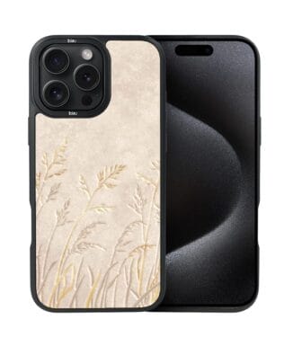 Etui do iPhone 15 Pro Max IBIZU DropGuard Matt z MagSafe, Relief Garden, Kłosy z piaskowca