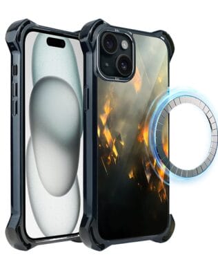 Etui do iPhone 15 Plus IBIZU DropGuard Ultra z MagSafe, Twilight Dreams, Golden Sparks