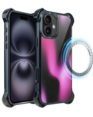 Etui do iPhone 16 IBIZU DropGuard Ultra z MagSafe, Twilight Dreams, Magenta Flow