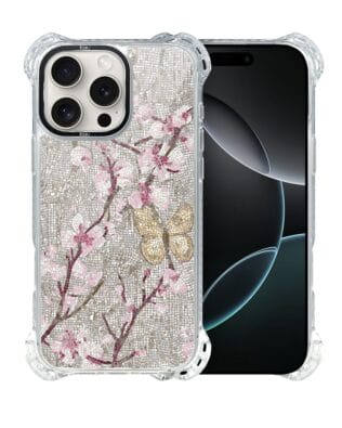 Etui do iPhone 16 Pro Max IBIZU DropGuard Ultra z MagSafe, Modern Classics, Mozaika kwitnącej wiśni