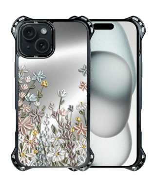 Etui do iPhone 15 IBIZU DropGuard Ultra z MagSafe, Relief Garden, Wiosenna łąka