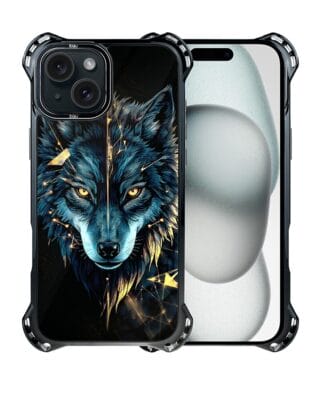 Etui do iPhone 15 IBIZU DropGuard Ultra z MagSafe, Wilki, Wilk Mocy