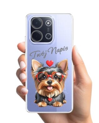 Etui do Xiaomi POCO C85 przeźroczyste, silikonowe Flexi, Puppy Love, pies rasy York