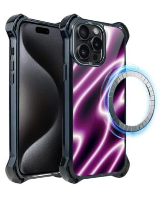 Etui do iPhone 15 Pro Max IBIZU DropGuard Ultra z MagSafe, Twilight Dreams, Neonowa fala