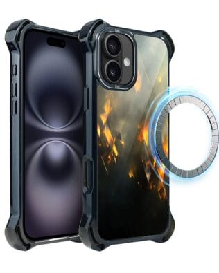 Etui do iPhone 16 IBIZU DropGuard Ultra z MagSafe, Twilight Dreams, Golden Sparks