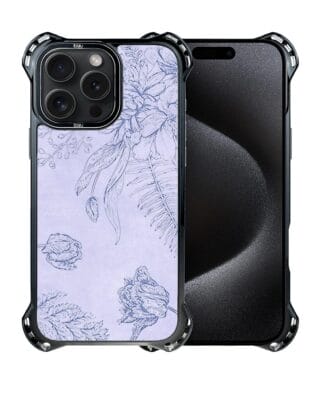 Etui do iPhone 15 Pro Max IBIZU DropGuard Ultra z MagSafe, Relief Garden, Kwiatowa płaskorzeźba