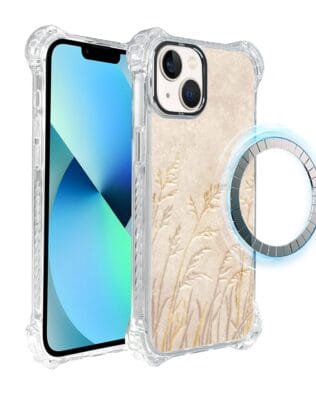 Etui do iPhone 13 IBIZU DropGuard Ultra z MagSafe, Relief Garden, Kłosy z piaskowca