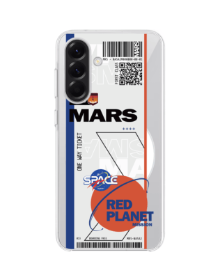 Etui do Samsung Galaxy A57 z MagSafe przeźroczyste, silikonowe Flexi, bilet na Mars