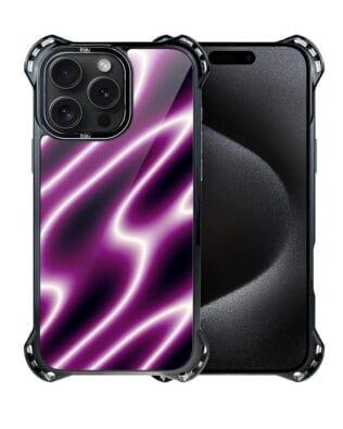 Etui do iPhone 15 Pro Max IBIZU DropGuard Ultra z MagSafe, Twilight Dreams, Neonowa fala