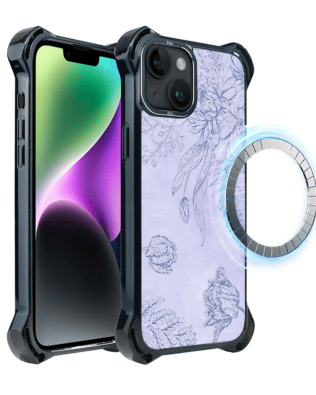 Etui do iPhone 14 Plus IBIZU DropGuard Ultra z MagSafe, Relief Garden, Kwiatowa płaskorzeźba