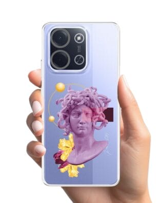 Etui do Xiaomi POCO C85 przeźroczyste, silikonowe Flexi, antyczna figura, meduza