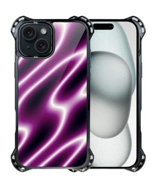 Etui do iPhone 15 IBIZU DropGuard Ultra z MagSafe, Twilight Dreams, Neonowa fala