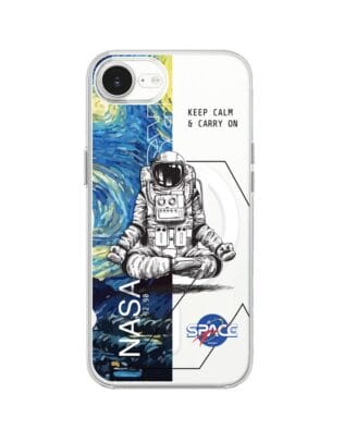 Etui do iPhone 17e z MagSafe przeźroczyste, silikonowe Flexi, Keep Calm in Cosmos