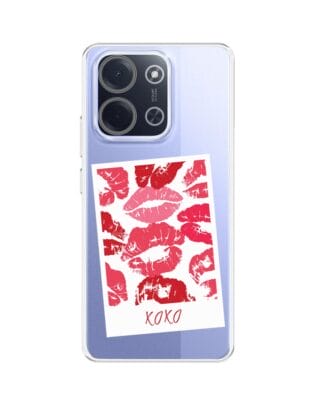 Etui do Xiaomi POCO C85 przeźroczyste, silikonowe Flexi, pocałunki, Polaroid