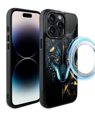 Etui do iPhone 14 Pro Max IBIZU DropGuard Matt z MagSafe, Wilki, Wilk Mocy