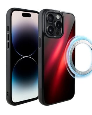 Etui do iPhone 14 Pro IBIZU DropGuard Matt z MagSafe, Twilight Dreams, Czerwona Nebula