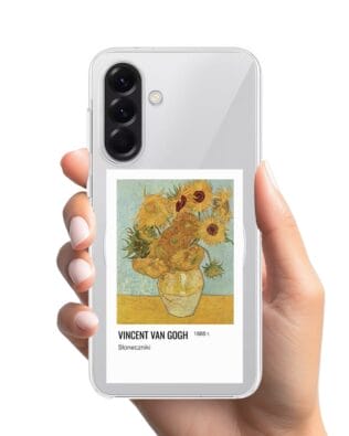 Etui do Samsung Galaxy A57 z MagSafe przeźroczyste, silikonowe Flexi, słoneczniki
