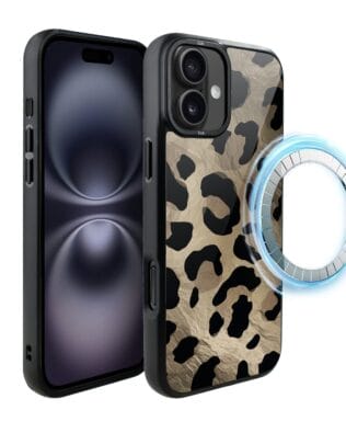 Etui do iPhone 16 IBIZU DropGuard Matt z MagSafe, Zew natury, Dziki Leopard