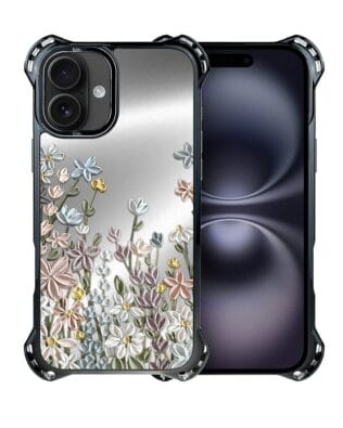 Etui do iPhone 16 IBIZU DropGuard Ultra z MagSafe, Relief Garden, Wiosenna łąka