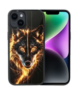 Etui do iPhone 14 IBIZU DropGuard Matt z MagSafe, Wilki, Ognisty Wilk