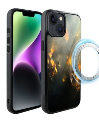 Etui do iPhone 14 IBIZU DropGuard Matt z MagSafe, Twilight Dreams, Golden Sparks