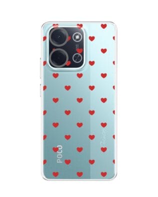 Etui do Xiaomi POCO C85 przeźroczyste, silikonowe Flexi, Mini Patterns, Serduszka