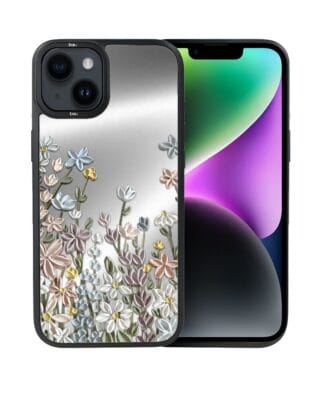 Etui do iPhone 14 IBIZU DropGuard Matt z MagSafe, Relief Garden, Wiosenna łąka