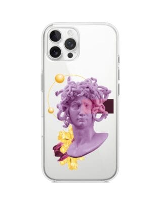 Etui do iPhone 12 Pro przeźroczyste, silikonowe flexi, antyczna figura, meduza
