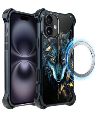 Etui do iPhone 16 Plus IBIZU DropGuard Ultra z MagSafe, Wilki, Wilk Mocy