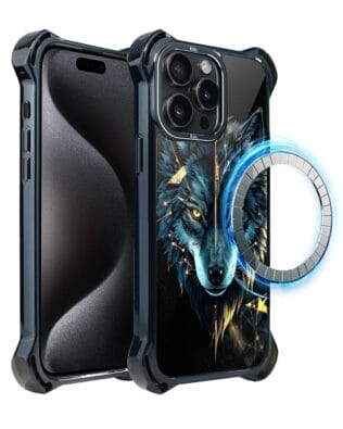 Etui do iPhone 15 Pro IBIZU DropGuard Ultra z MagSafe, Wilki, Wilk Mocy