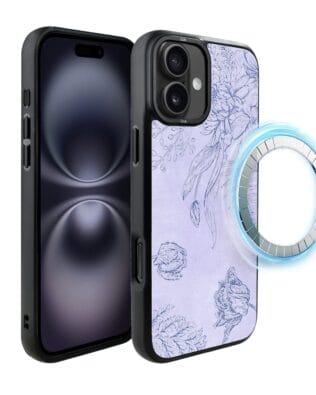 Etui do iPhone 16 IBIZU DropGuard Matt z MagSafe, Relief Garden, Kwiatowa płaskorzeźba