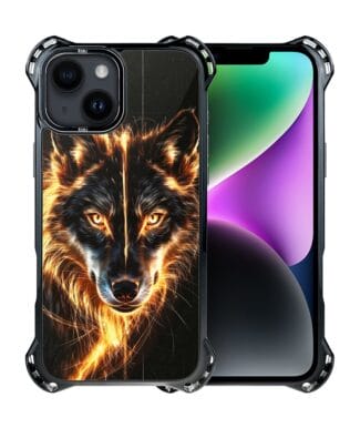 Etui do iPhone 14 Plus IBIZU DropGuard Ultra z MagSafe, Wilki, Ognisty Wilk