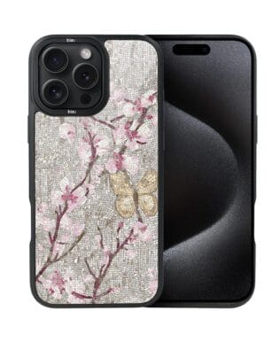 Etui do iPhone 15 Pro IBIZU DropGuard Matt z MagSafe, Modern Classics, Mozaika kwitnącej wiśni