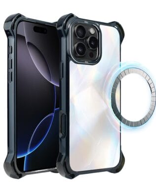 Etui do iPhone 16 Pro IBIZU DropGuard Ultra z MagSafe, Ethereal Essence, Opalizujący diament