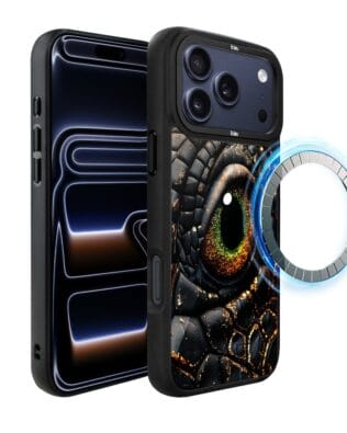 Etui do iPhone 17 Pro IBIZU DropGuard Matt z MagSafe, Smoki, Amber Dragon