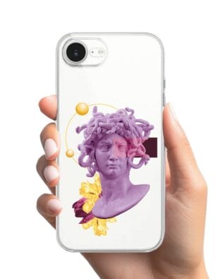 Etui do iPhone 17e przeźroczyste, silikonowe Flexi, antyczna figura