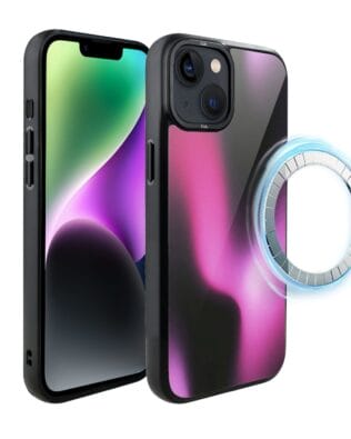 Etui do iPhone 14 IBIZU DropGuard Matt z MagSafe, Twilight Dreams, Magenta Flow