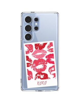 Etui do Samsung Galaxy S25 Ultra z MagSafe przeźroczyste, silikonowe Flexi, pocałunki, polaroid