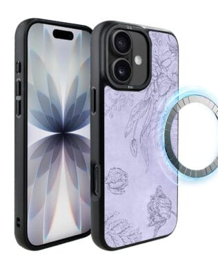 Etui do iPhone 17 IBIZU DropGuard Matt z MagSafe, Relief Garden, Kwiatowa płaskorzeźba