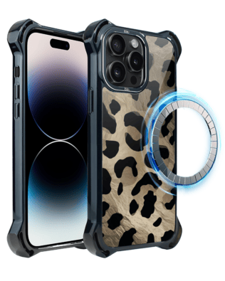 Etui do iPhone 14 Pro Max IBIZU DropGuard Ultra z MagSafe, Zew natury, Dziki Leopard