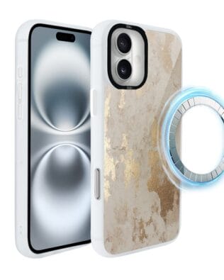 Etui do iPhone 16 Plus IBIZU DropGuard Matt z MagSafe, Ethereal Essence, Szampańskie złoto